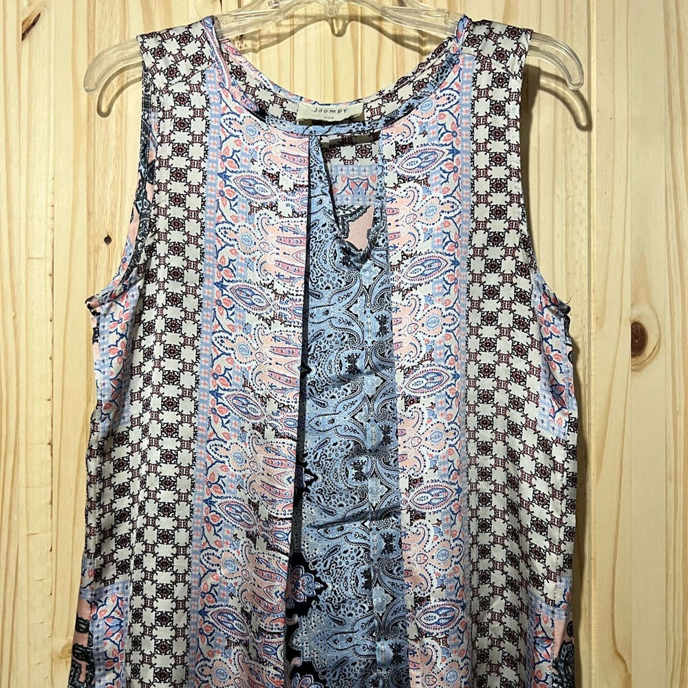 Women’s Large Joompy Paisley Keyhole Tank Top Boho